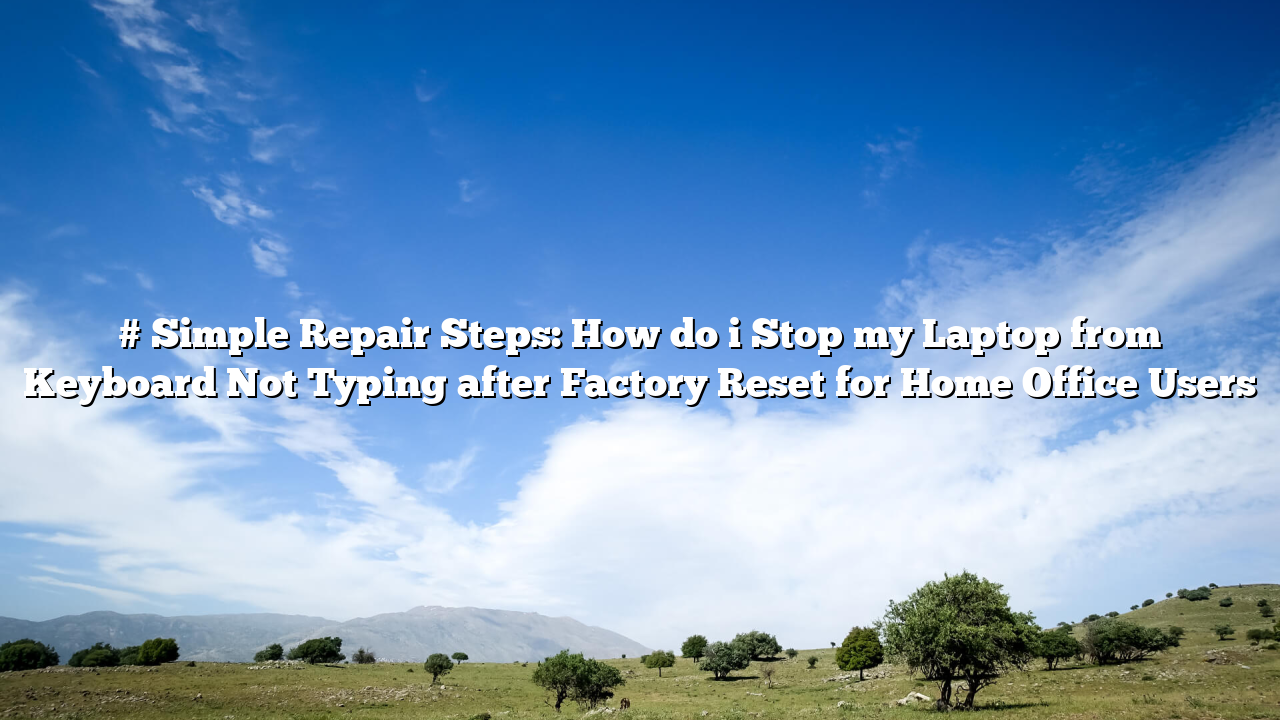 # Simple Repair Steps: How do i Stop my Laptop from Keyboard Not Typing after Factory Reset for Home Office Users